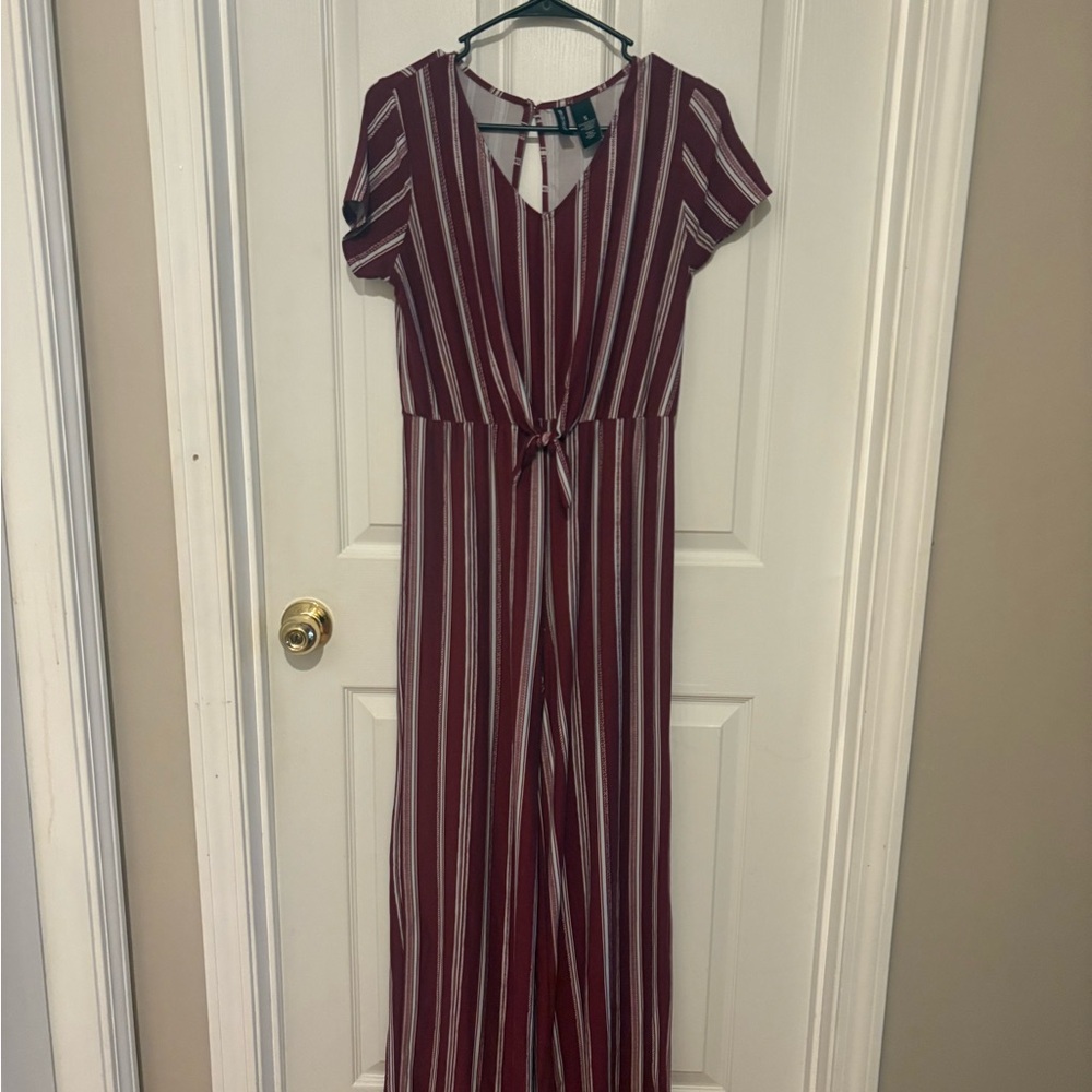 Romper, Short Sleeve, Wide Leg, Keyhole, Round Neck, S, Kristin Nicole